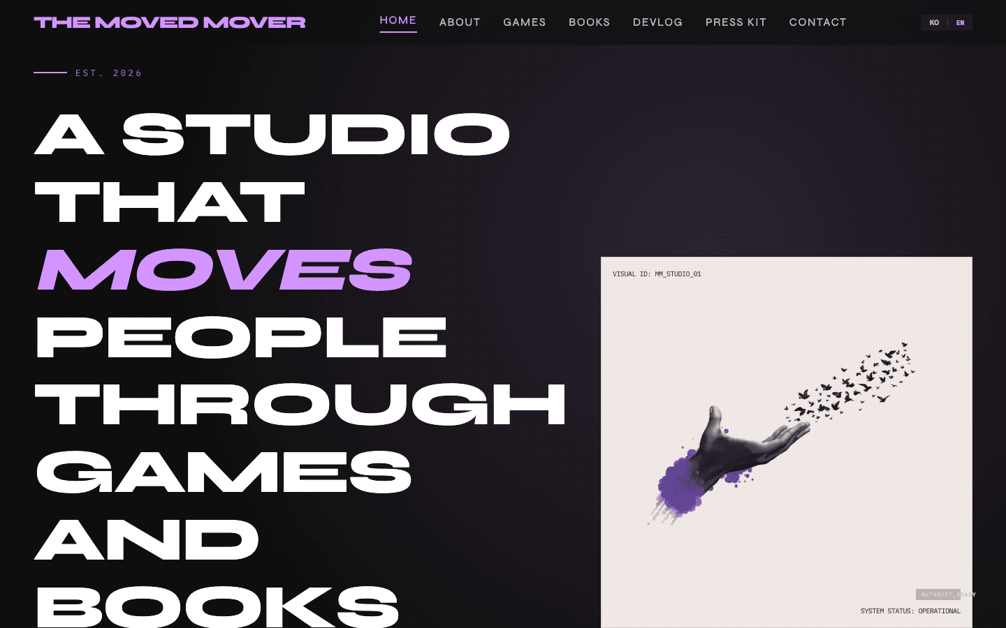 The Moved Mover Studio 화면